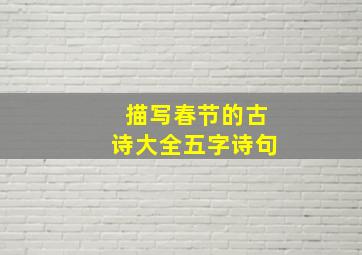 描写春节的古诗大全五字诗句