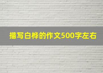 描写白桦的作文500字左右