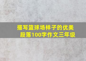 描写篮球场样子的优美段落100字作文三年级