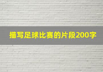 描写足球比赛的片段200字