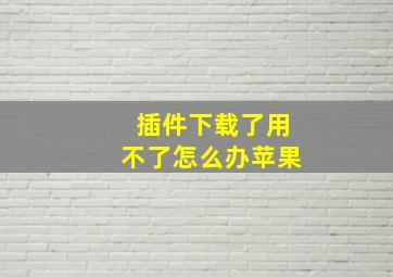 插件下载了用不了怎么办苹果