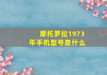 摩托罗拉1973年手机型号是什么