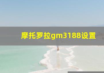 摩托罗拉gm3188设置