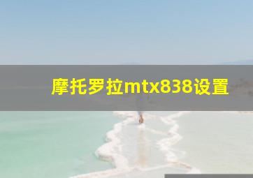 摩托罗拉mtx838设置