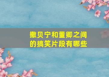 撒贝宁和董卿之间的搞笑片段有哪些