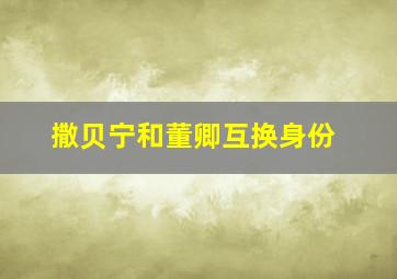 撒贝宁和董卿互换身份