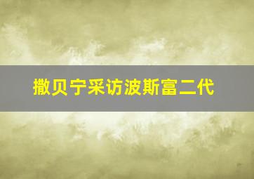 撒贝宁采访波斯富二代