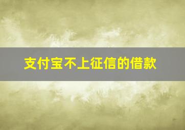 支付宝不上征信的借款