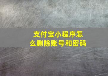 支付宝小程序怎么删除账号和密码