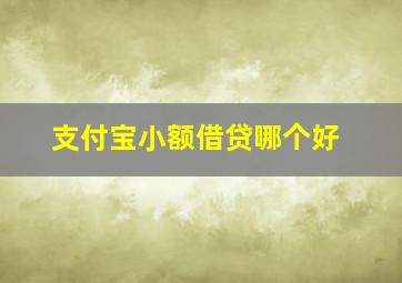 支付宝小额借贷哪个好