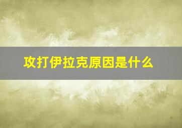 攻打伊拉克原因是什么