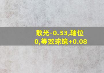 散光-0.33,轴位0,等效球镜+0.08