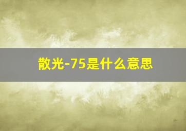 散光-75是什么意思