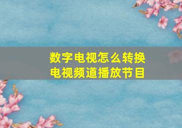 数字电视怎么转换电视频道播放节目