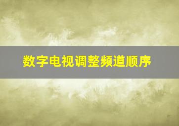 数字电视调整频道顺序