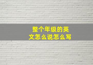 整个年级的英文怎么说怎么写