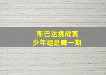 斯巴达挑战赛少年组是哪一期