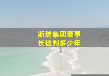 斯瑞集团董事长被判多少年