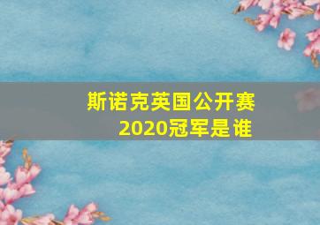 斯诺克英国公开赛2020冠军是谁