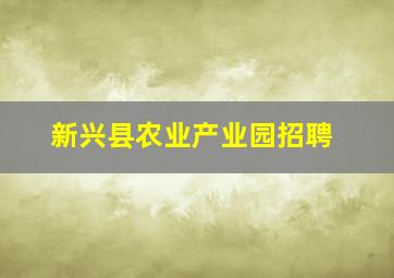 新兴县农业产业园招聘