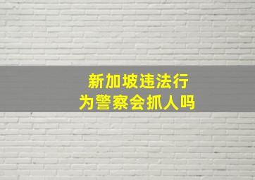 新加坡违法行为警察会抓人吗