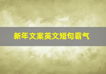 新年文案英文短句霸气