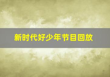 新时代好少年节目回放