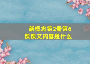 新概念第2册第6课课文内容是什么