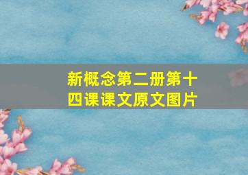 新概念第二册第十四课课文原文图片