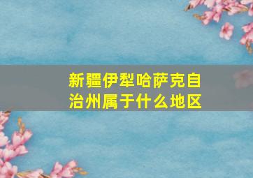 新疆伊犁哈萨克自治州属于什么地区