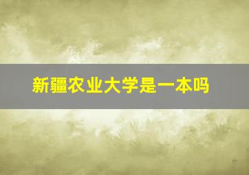 新疆农业大学是一本吗