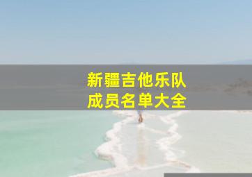 新疆吉他乐队成员名单大全