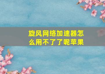 旋风网络加速器怎么用不了了呢苹果