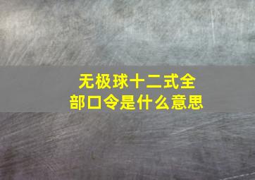 无极球十二式全部口令是什么意思