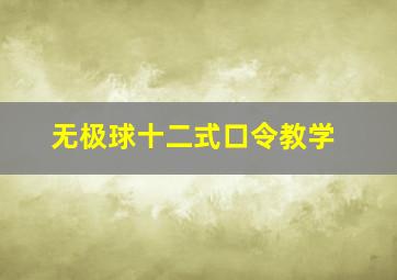 无极球十二式口令教学