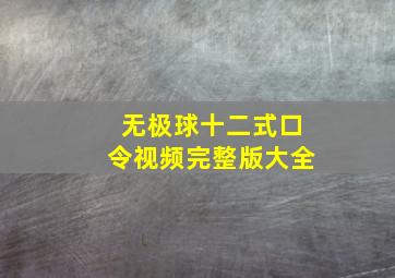 无极球十二式口令视频完整版大全