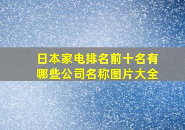 日本家电排名前十名有哪些公司名称图片大全