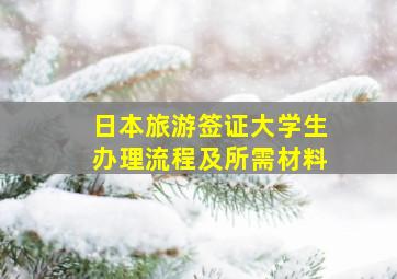 日本旅游签证大学生办理流程及所需材料