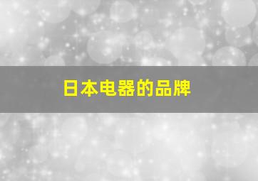 日本电器的品牌