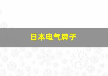 日本电气牌子