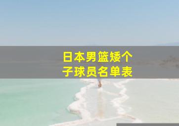 日本男篮矮个子球员名单表