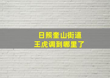 日照奎山街道王虎调到哪里了