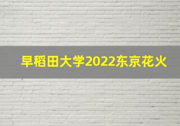 早稻田大学2022东京花火