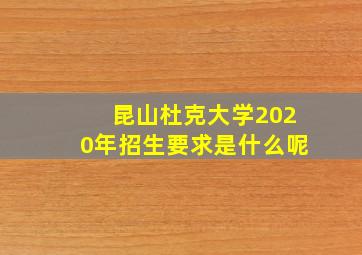 昆山杜克大学2020年招生要求是什么呢