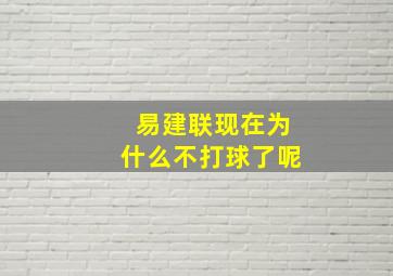 易建联现在为什么不打球了呢