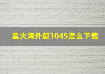 星火海外版1045怎么下载