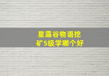 星露谷物语挖矿5级学哪个好