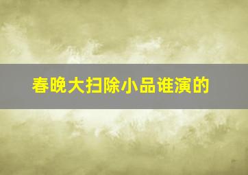 春晚大扫除小品谁演的