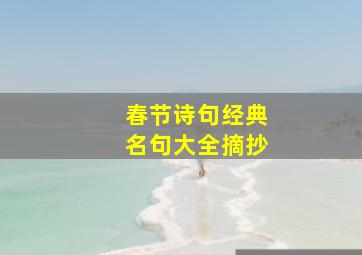 春节诗句经典名句大全摘抄