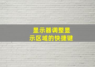 显示器调整显示区域的快捷键